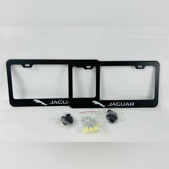 Jaguar Other Black Stainless Steel Jaguar License Plate Frames2
